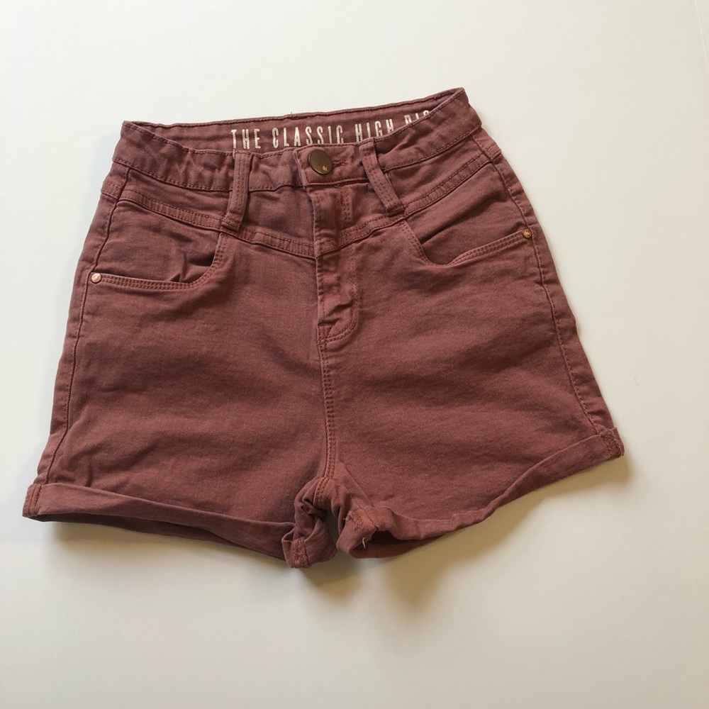 Rust Color Stretch Classic High Rise Short